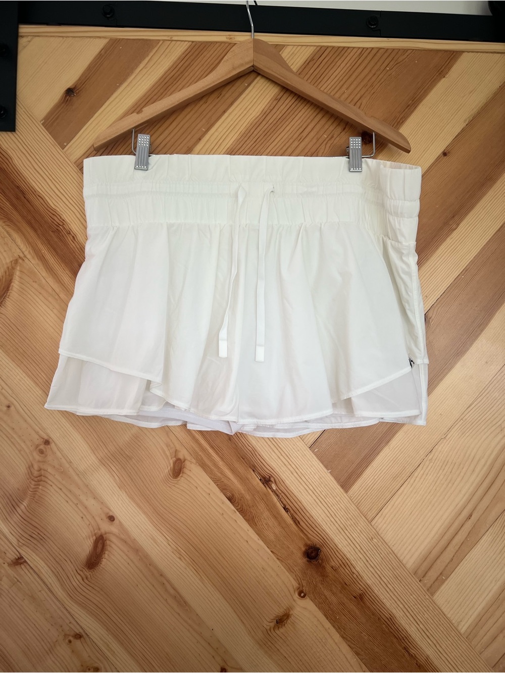 JoyLab White Layered Drawstring Skort